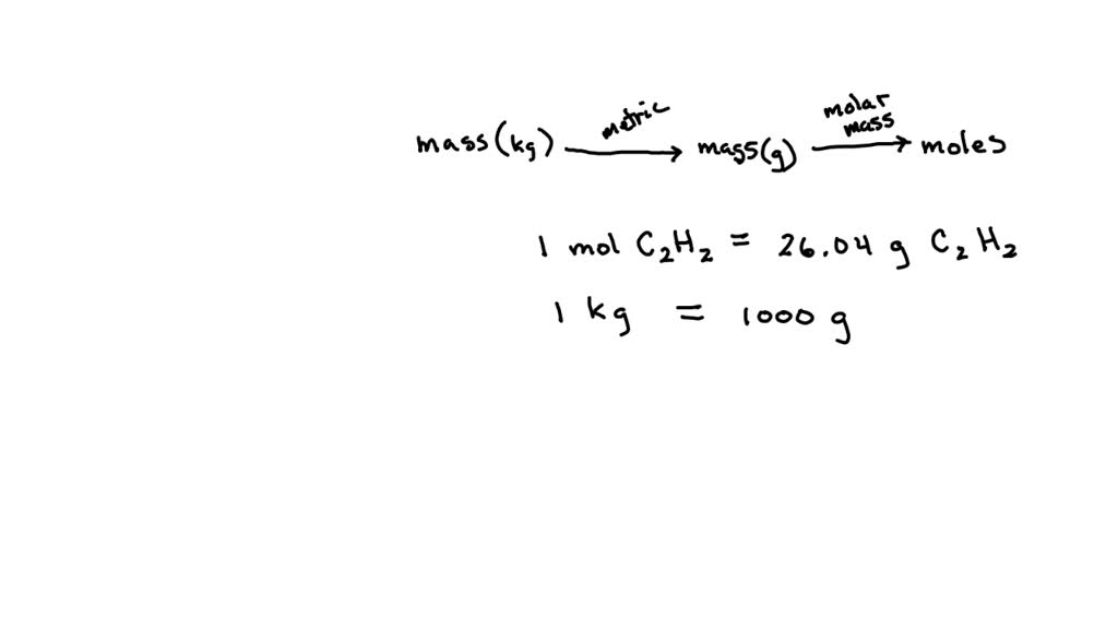 SOLVED: Calculate the number of moles in sample. 25.2 kg C2H2