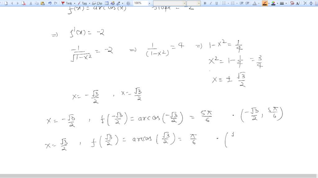 Solved Tangent Lines Find Equations Of All Tangent Lines To The Graph Of Fxarccos X That 0696