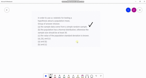 in-order-to-use-a-z-statistic-for-testing-a-hypothesis-about-a-population-mean-group-of-answer-choices-a-the-sample-data-come-from-a-simple-random-sample-b-the-population-has-a-normal-distri-67325