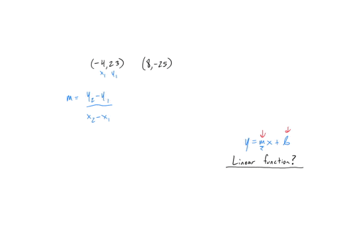 find-a-linear-function-relating-x-and-y-whose-graph-includes-the-points-423-and-825-write-y-as-a-function-of-x-y4x13-y4x7-y4x15-y4x13
