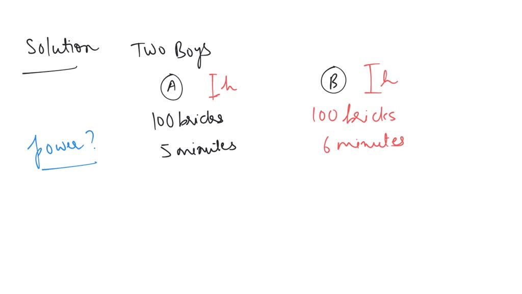 SOLVED: Two Boys A And B Lift 100 Bricks Through The Same Height In 5 ...