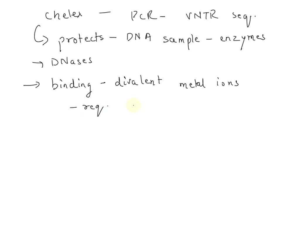 SOLVED What is the purpose of Chelex during the PCR of VNTR D1S80? A