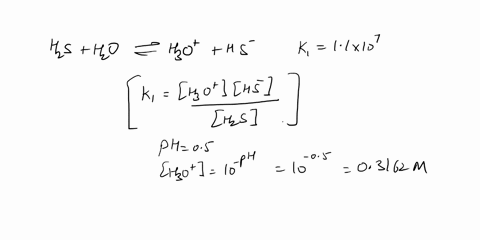 1-calculate-the-sulfide-ion-concentration-ofa-concentration-in-a-saturated-hzs-solution-when-the-ph-is-05-the-saturated-hzs-solution-is-about-01-mol-liter-hzs-hzo-ho-hs-kat-11x107-hs-hzo-ho-87351