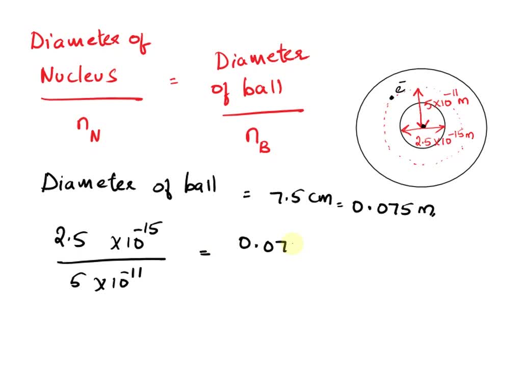 SOLVED The diameter of the hydrogen nucleus is 2.5 × 10^15m, and the