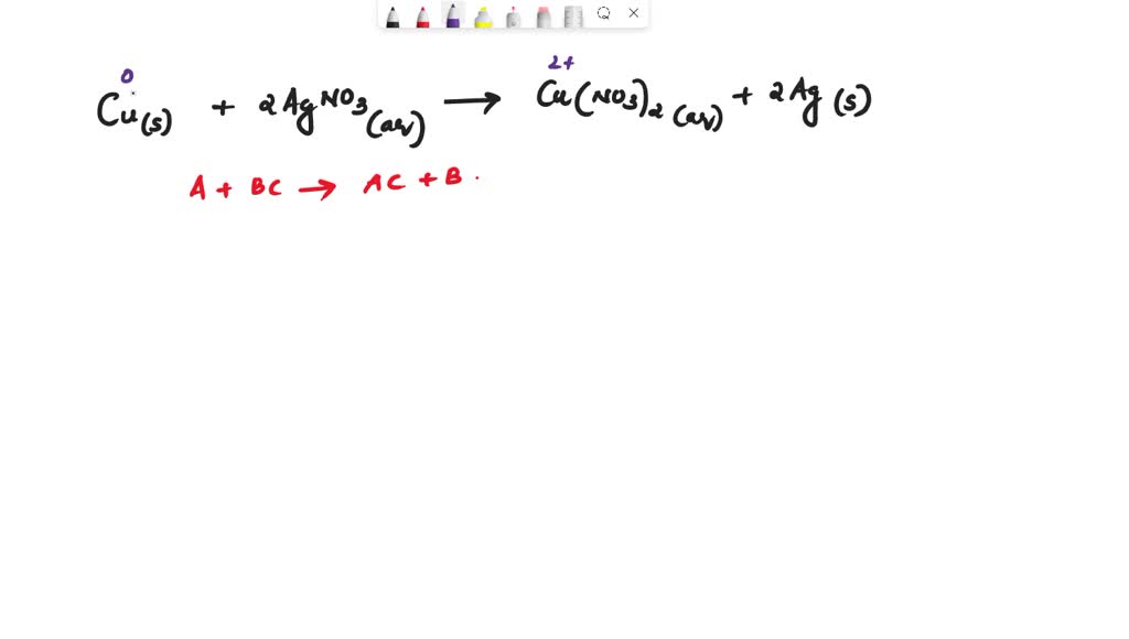 SOLVED The reaction Cu s 2 AgNO3 aq Cu NO3 2 aq 2 Ag s