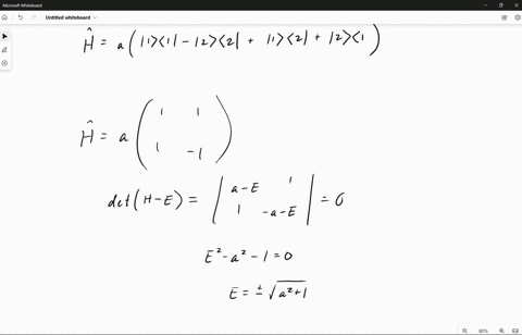 the-hamiltonian-operator-for-a-two-state-system-is-given-by-ha1ranglelangle-1-2ranglelangle-2-1rangl-93907