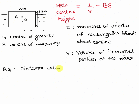 a-rectangular-block-is-5m-long-3m-wide-and-120m-high-the-depth-of-immersion-of-the-block-is-08m-in-sea-water-if-the-center-of-gravity-is-06m-above-the-bottom-of-the-block-determine-the-metac-94768