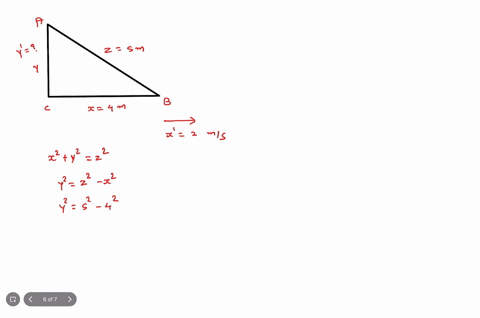 a-ladder-5-m-long-is-leaning-against-a-wall-the-bottom-of-the-ladder-is-pulled-along-the-ground-away-from-the-wall-at-the-rate-of-2-ms_-how-fast-is-its-height-on-the-wall-decreasing-when-the-59113