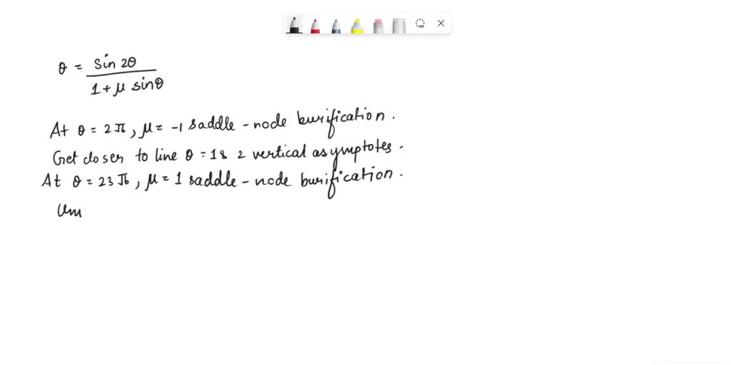 SOLVED 'For each of the following questions, draw the phase portrait