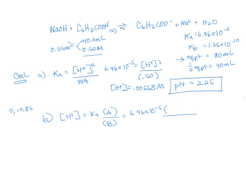 Benzoic Acid, C6H5COOH, Dissociates In Water As Shown In The Equation ...