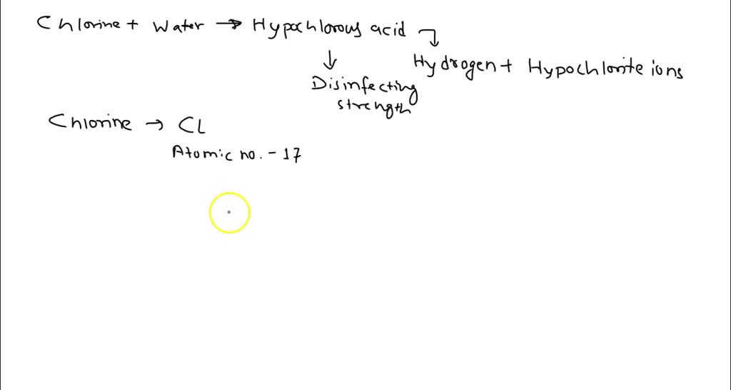 SOLVED How chlorine reacts with water? Explain chlorine chemistry