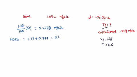 a-500-ml-solution-is-initially-148-mgcl2-by-mass-and-has-a-density-of-105-gml-what-is-the-freezing-point-of-the-solution-after-you-add-an-additional-137-g-mgcl2-use-i-25-for-mgcl2-77542