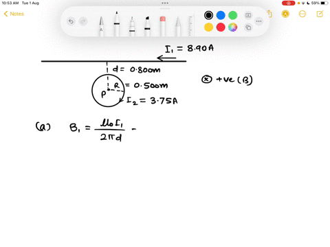 long-straight-wire-with-current-h-890-a-is-running-distance-of-d-800-m-from-thie-edge-of-a-loop-of-wire-the-loop-of-wire-has-10-turns-radius-of-r-0500-i-and-has-cuitci-ruing-clockwise-throug-66277