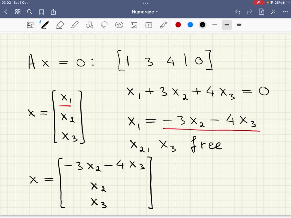 SOLVED: Find vectors that span the kernel of A, 4 = [1 3 4] There are ...