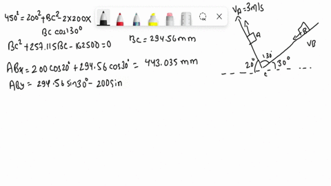 for-the-position-of-the-mechanism-shown-in-figure-find-the-velocity-of-the-slider-b-for-the-given-configuration-if-the-velocity-of-the-slider-a-is-3ms-and-find-the-angular-velocity-of-link-a-72236