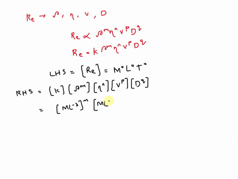 the-reynolds-number-re-is-a-function-of-density-viscosity-and-velocity-of-a-fluid-and-a-characteristics-length-establish-the-reynolds-number-relation-by-dimensional-analysis-44344