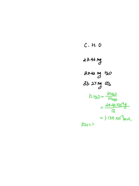 ethylene-glycol-commonly-used-as-automobile-antifreeze-contains-only-carbon-hydrogen-and-oxygen-combustion-analysis-of-a-2346-mg-sample-yields-2042-mg-of-h2o-and-3327-mg-of-co2-what-is-the-e-86393