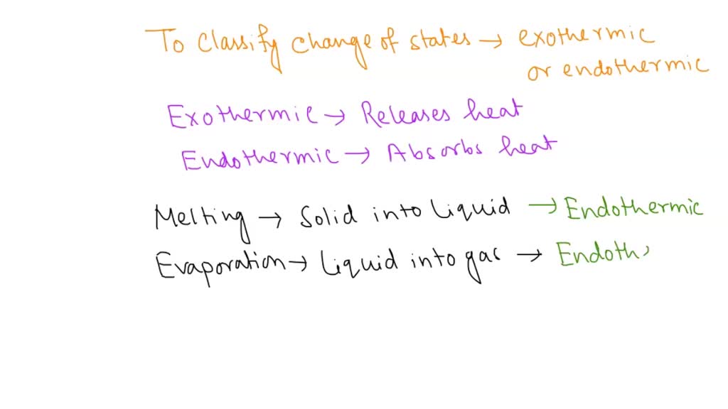 SOLVED Explain changes in states of matter in terms of exothermic and endothermic activity 5