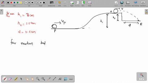 in-the-figure-here-a-small-olid-uniform-ball-is-to-be-shot-from-point-pso-thatit-rolls-smoothly-along-horizontal-path-up-along-ramp-and-onto-plateau-then-it-leaves-the-plateau-horizontally-t-59231