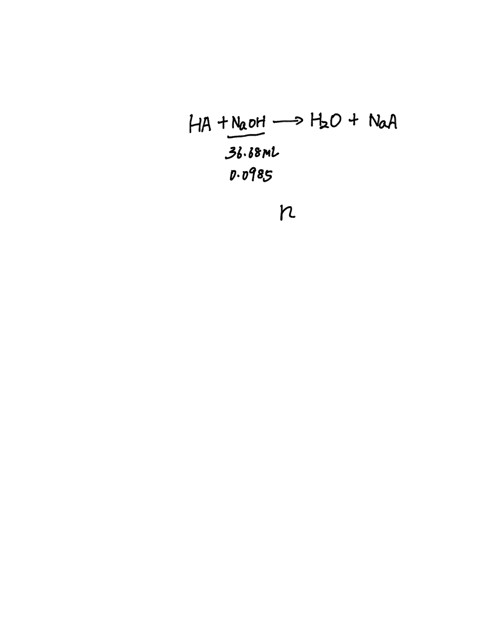 you-have-06721-g-of-an-unknown-monoprotic-acid-ha-which-reacts-with-naoh-according-to-the-balanced-equation-ha-naoh-naa-h2o-if-3668-ml-of-00985-m-naoh-is-required-to-titrate-the-acid-to-the-32408