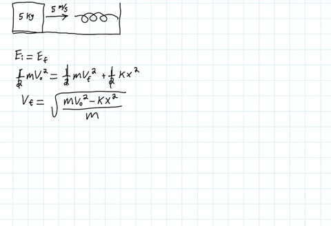 in-the-figure-500-kg-block-is-moving-at-5-ms-along-_-horizontal-frictionless-surface-toward-an-ideal-massless-spring-that-is-attached-to-wall-after-the-block-collides-with-the-spring-the-spr-62439