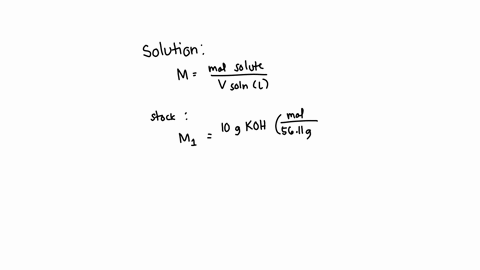 a-student-prepared-a-stock-solution-by-dissolving-100-g-of-koh-in-enough-water-to-make-150-ml-of-solution-she-then-took-150-ml-of-the-stock-solution-and-diluted-it-with-enough-water-to-make-18015