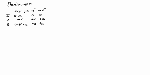 what-is-the-hydronium-ion-concentration-of-a-025-m-solution-of-hcn-ka-10-iqat-25c-0121-10-m-04110-m-03310m-04410sm-0-165-10-m-98132