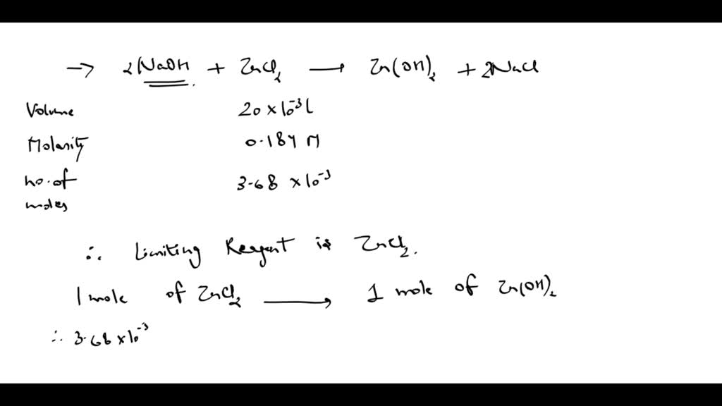SOLVED Excess sodium hydroxide solution is added to 20.0 mL of 0.184 M