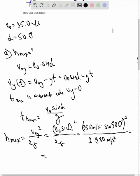 problem-using-vectors-and-motion-in-two-dimensions-golf-ball-is-hit-at-speed-of-350-ms-at-500e-above-the-horizontal-toward-a-large-brick-wall-whose-base-is-800-m-from-the-point-where-the-bal-48823