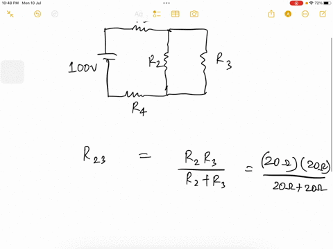 four-resistors-are-connected-to-a-100-v-battery-as-shown-below-what-is-the-power-dissipated-by-the-30-resistor-r110ohms-r20-ohms-wmm-wmm-20-ohms-100v-r430-ohms-73794
