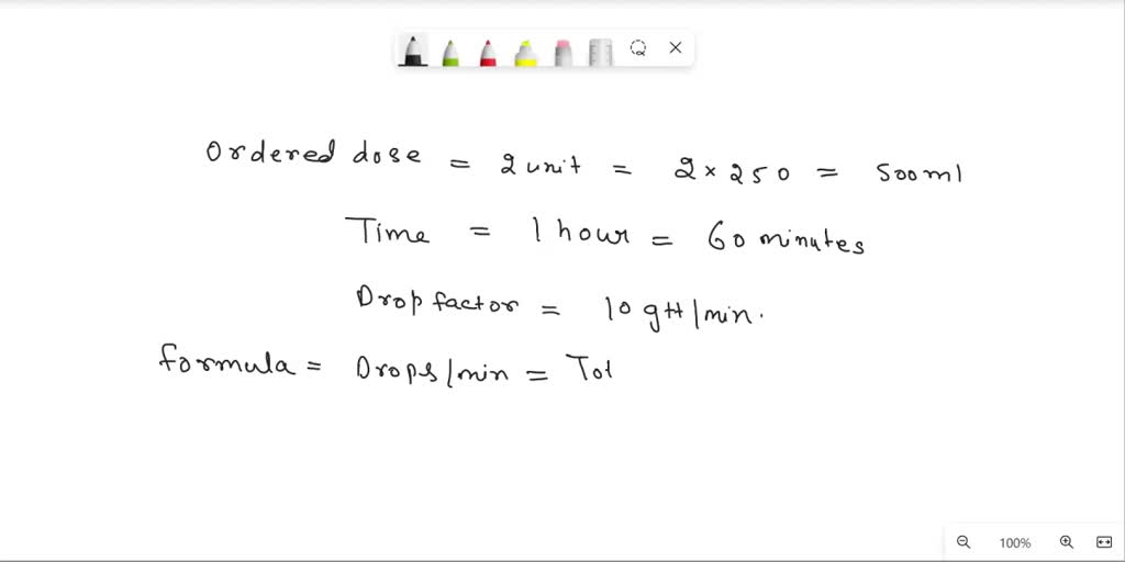 SOLVED: The order is to infuse 1 unit of packed red blood cells over 1. ...