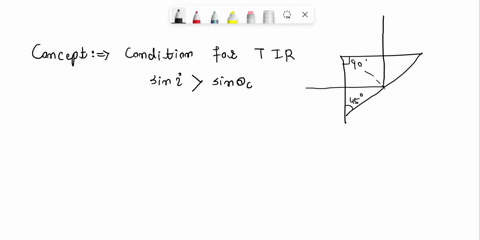 light-enters-a-right-angle-prism-as-shown-in-the-figure-below-and-experiences-total-internal-reflection-draw-the-path-of-the-light-on-the-figure-what-is-the-minimum-refractive-index-for-the-97427