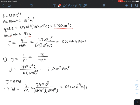 1-the-cross-section-of-a-conductor-is-10-mm2-11x1021-electrons-are-passing-through-it-in-08-minutes-calculate-the-current-density-in-am2-the-charge-of-the-electron-is-1602-x-10-19c-if-you-us-37361
