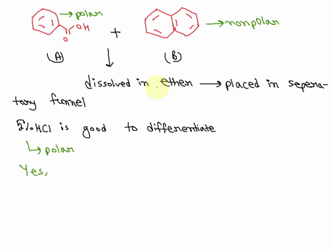 the-two-molecules-below-are-dissolved-in-ether-and-placed-in-separatory-funnel-is-5-hci-a-good-solution-t0-use-t0-separate-the-two-molecules-molecule-nblecule-b-yes-molecule-will-be-in-the-a-40154