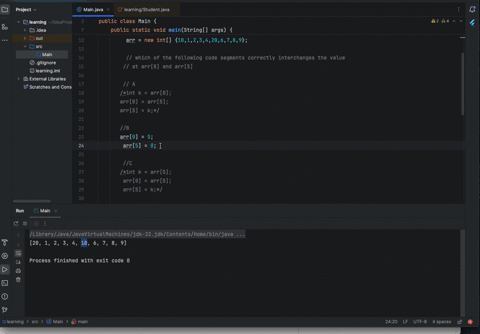 assume-that-an-array-of-integer-values-has-been-declared-as-follows-and-has-been-initialized-int-arr-new-int10-which-of-the-following-code-segments-correctly-interchanges-the-value-of-arr-0-and-arr-5