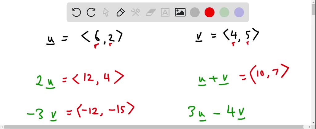 SOLVED: Find 2u, -3v, U + V, And 3u 4v For The Given Vectors And V ...