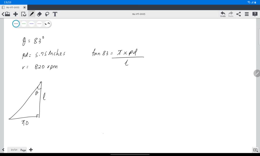 SOLVED A double thread worm gear has a helix angle of 83 degrees and a pitch diameter of 5.75