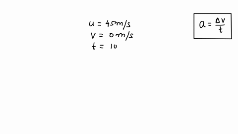 a-car-traveling-at-45-ms-starts-to-decelerate-steadily-it-comes-to-a-complete-stop-in-10-seconds-what-is-its-acceleration-05053