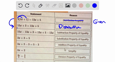 statement-reason-351-1-132-5-distributive-property-152-3-131-5-152-131-3-133-5-13-subtraction-property-of-equality-23-3-5-substitution-property-of-equality-22-3-_-3-5-_-3-addition-property-o-16633