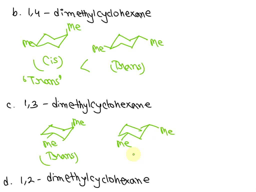 SOLVED a. Draw the most stable conformation of the cis and trans