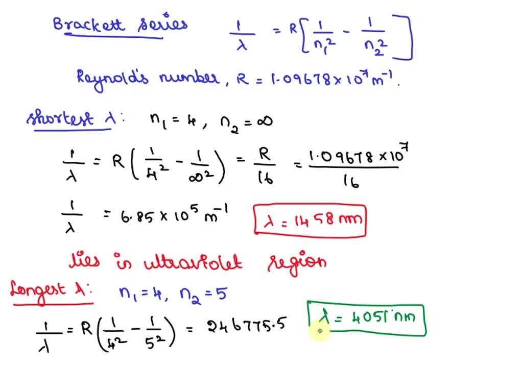 SOLVED: The Wavelengths In The Hydrogen Spectrum With M = 1 Form A ...