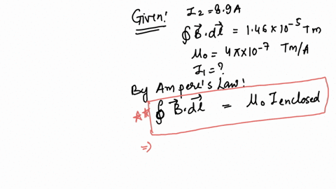 for-the-path-shown-below-i289a-and-you-calculate-b-dl-146-x-10-5-tm-find-the-magnitude-of-the-current-i1-round-your-results-to-two-decimal-places-04107tma