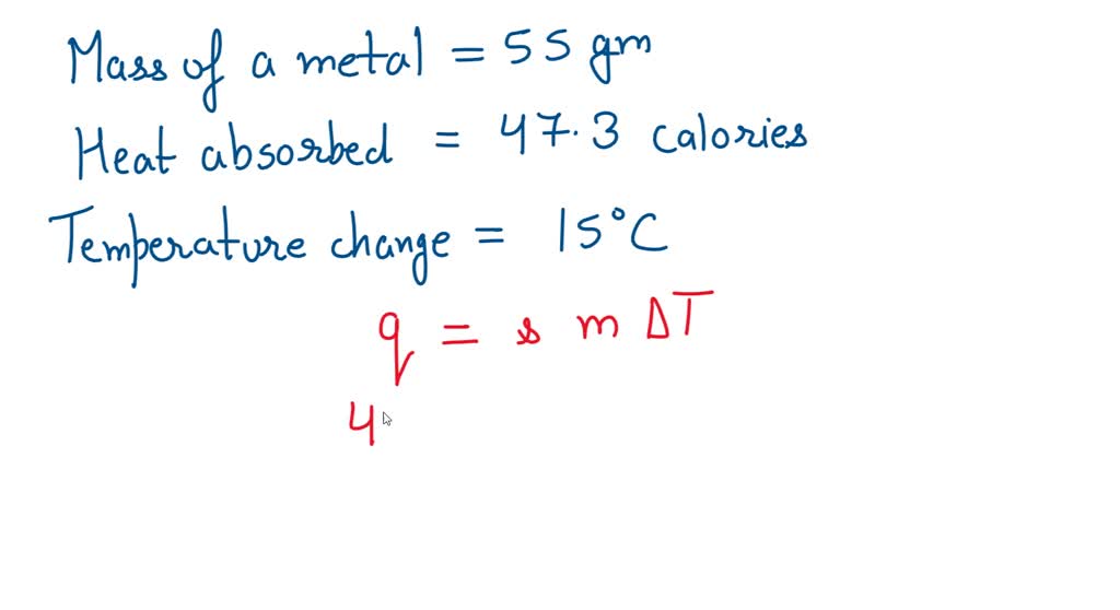 SOLVED: What is the specific heat capacity of silver metal if 55.00 g ...