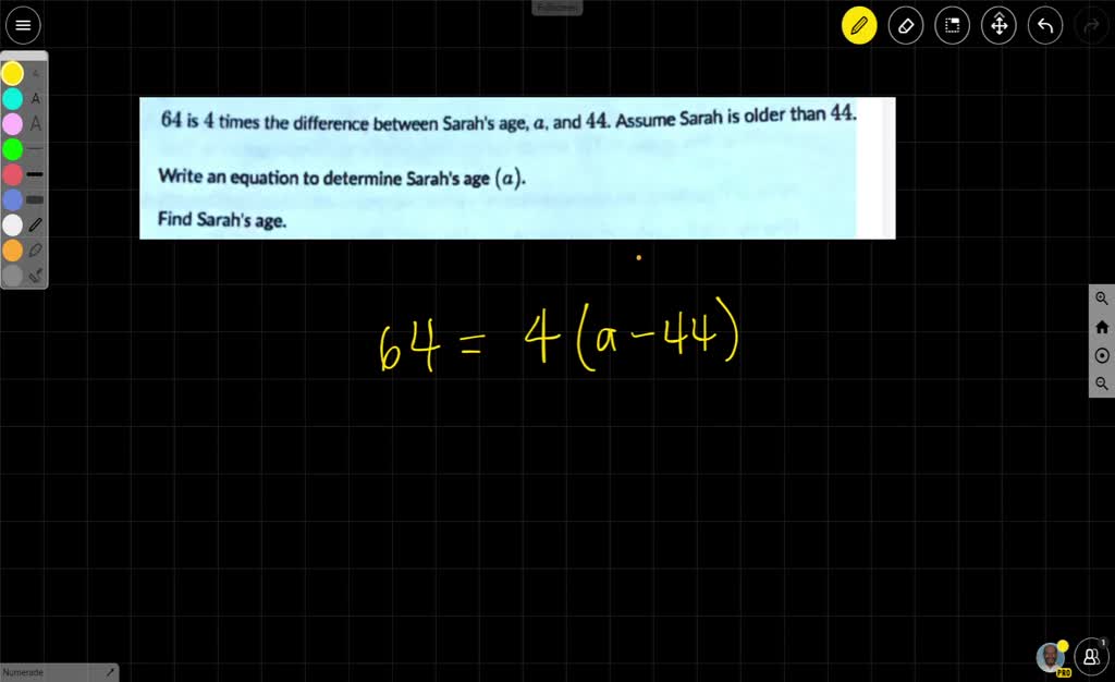 solved-64-is-4-times-the-difference-between-sarah-s-age-a-and-44