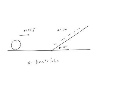 a-uniform-solid-sphere-is-rolling-without-slipping-along-a-horizontal-surface-with-a-speed-of-550-ms-when-it-starts-up-a-ramp-that-makes-an-angle-of-250-degrees-with-the-horizontal-what-is-t-79665
