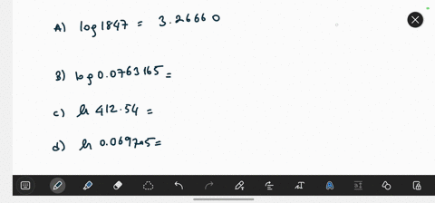 evaluate-the-following-using-a-calculator-a-log18476-b-log00763165-c-ln41254-d-ln0069705-question-content-area-bottom-part-1-a-log18476enter-your-response-here-round-to-five-decimal-places-as-needed-p