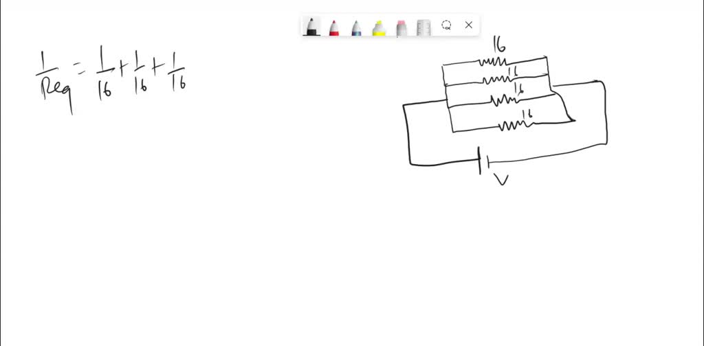 SOLVED Four resistances of 16 Ohms each are connected in parallel