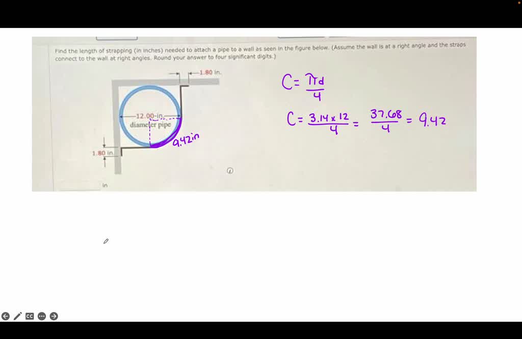 SOLVED: Find the length of strapping (in inches) needed to attach a ...