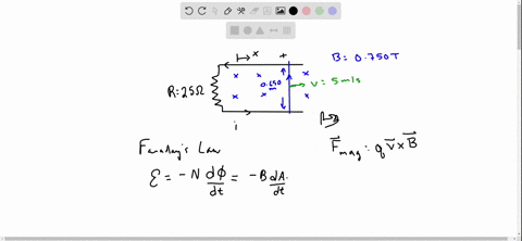 a-0650-m-long-metal-bar-is-pulled-to-the-right-at-a-steady-50-ms-perpendicular-to-a-uniform-0750-t-magnetic-field-the-bar-rides-on-parallel-metal-rails-connected-through-a-250-omega-resistor-textbff-2