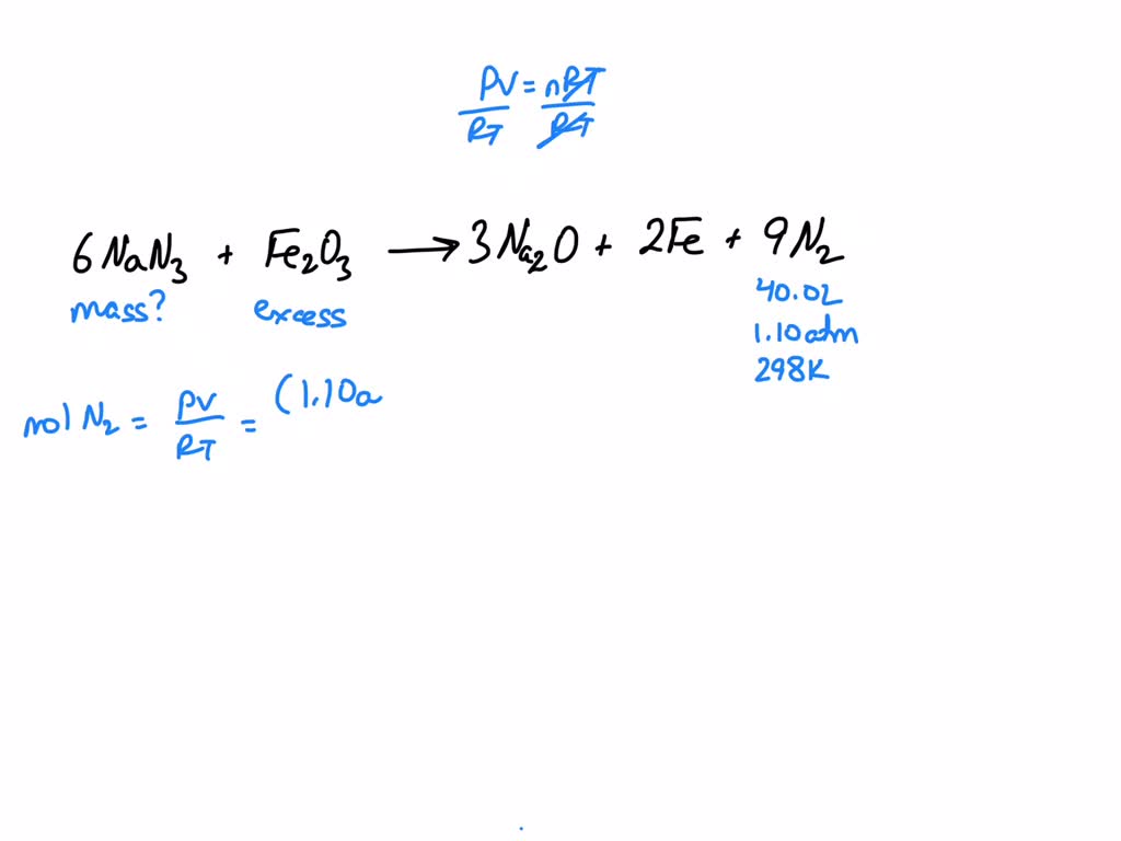 SOLVED Airbags used in automobiles are inflated with nitrogen gas